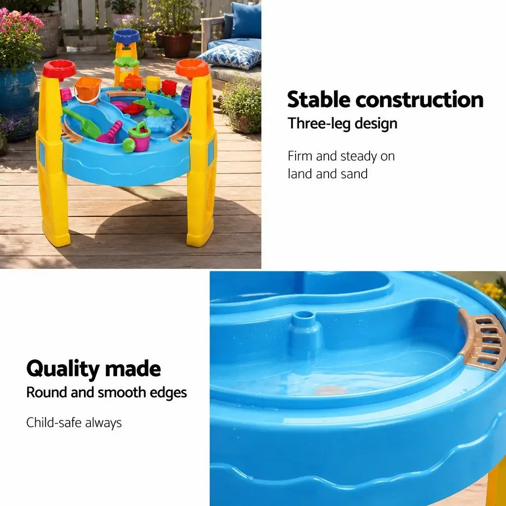 Sand and Water Table Play Set Non-toxic Plastic 54 x 63 cm Multi-coloured