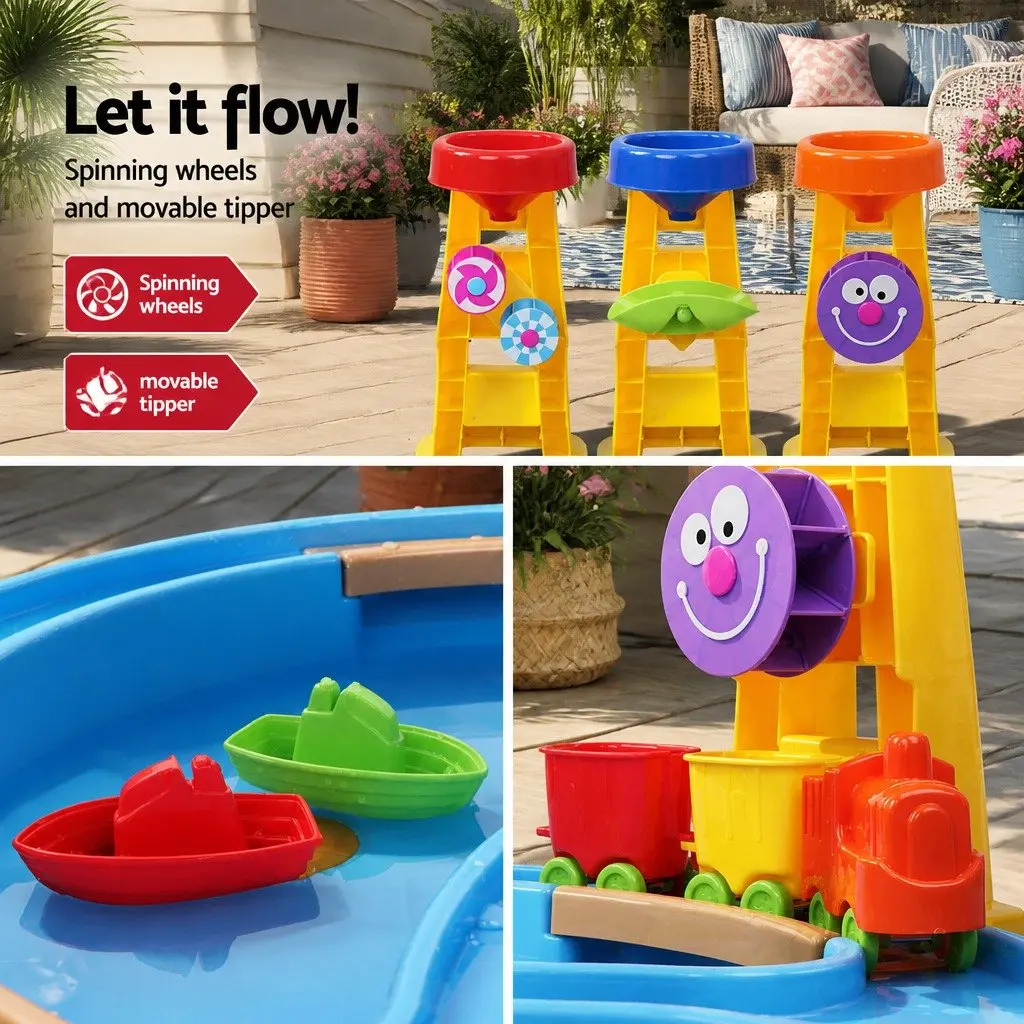 Sand and Water Table Play Set Non-toxic Plastic 54 x 63 cm Multi-coloured