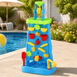 Outdoor Kids Sand and Water Play Table with Waterfall