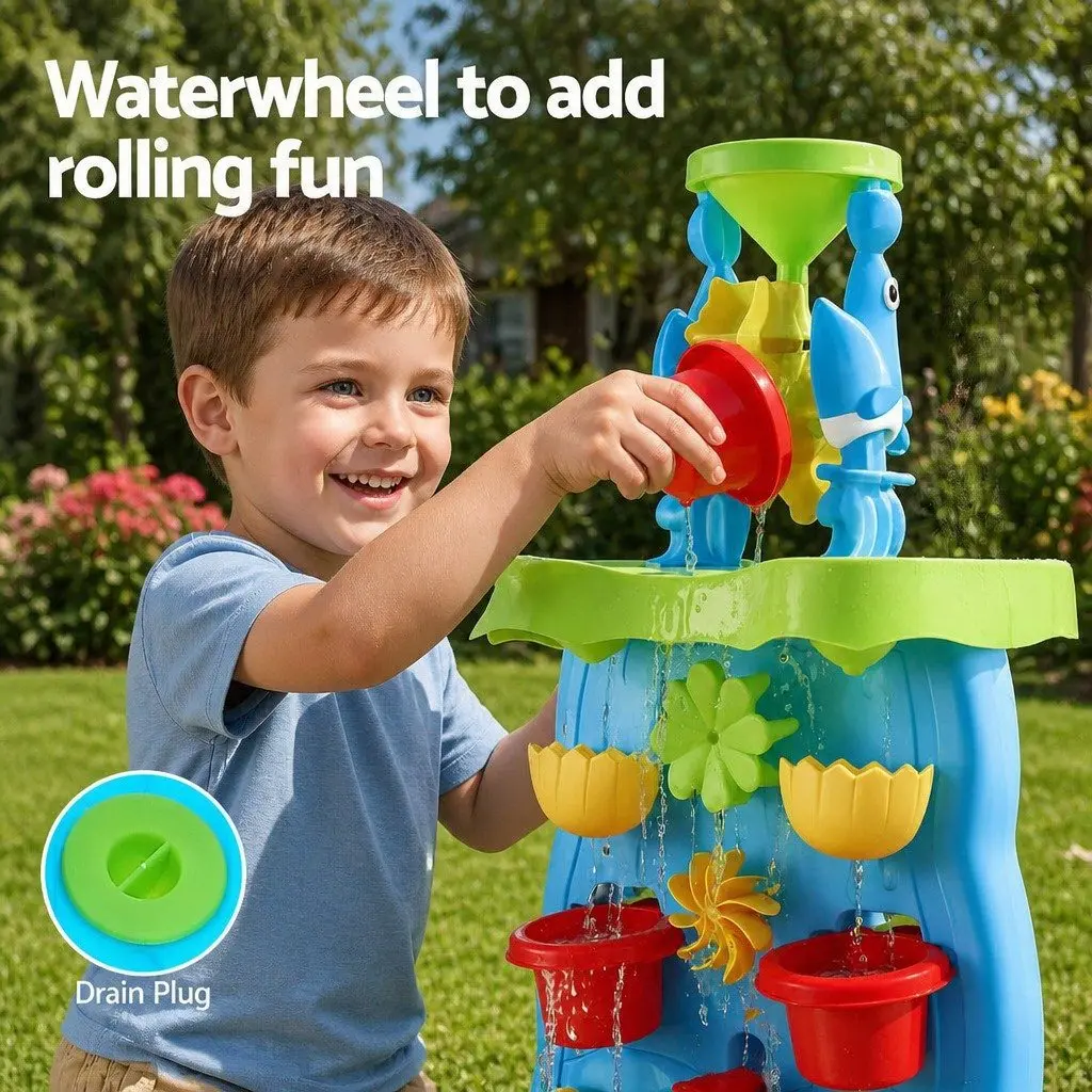 Kids Sand and Water Table Plastic 43cm x 34cm x 92cm Multicolour