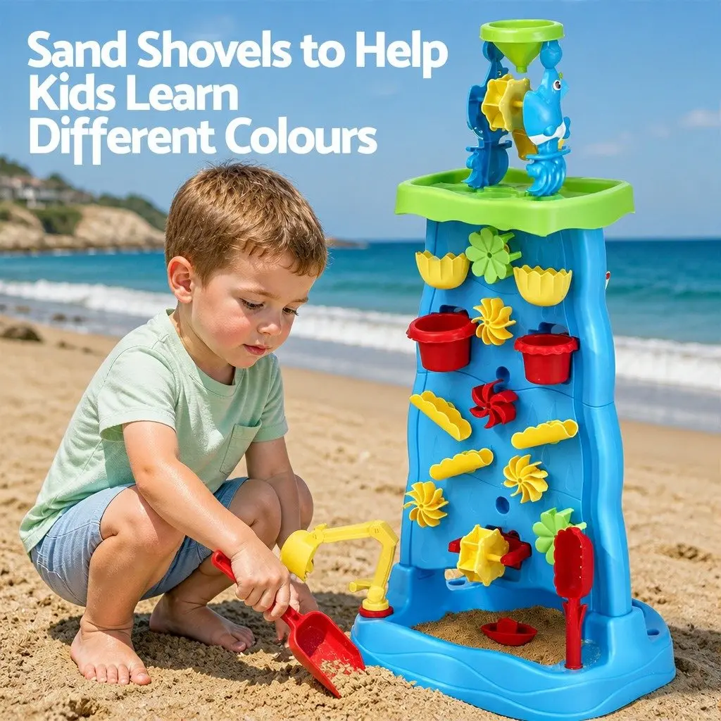 Kids Sand and Water Table Plastic 43cm x 34cm x 92cm Multicolour