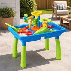 Outdoor Kids Sand and Water Table with Windmill Features