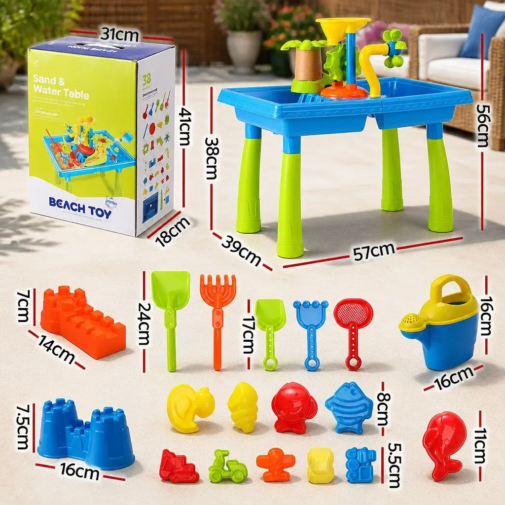 Kids Sand and Water Table Windmill Shovel Outdoor Sandpit Beach Play Toys Set