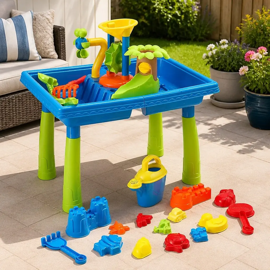 Kids Sand and Water Table Windmill Shovel Outdoor Sandpit Beach Play Toys Set