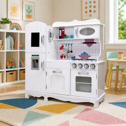 Durable Wooden Kids Kitchen Play Set with Realistic Features