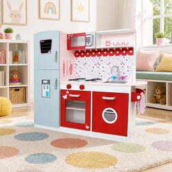 Premium Wooden Kids Kitchen Play Set in Pink