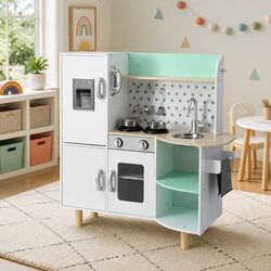Sturdy Wooden Kitchen Play Set with Oven and Fridge