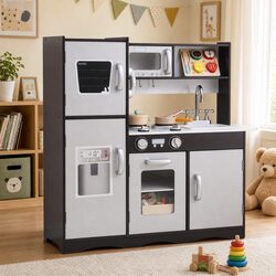 Durable Kids Play Kitchen Toy Set with Wooden Accessories