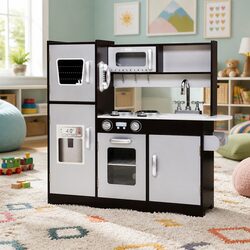 Durable Wooden Kids Kitchen Play Set with Realistic Features