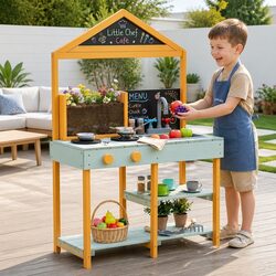 Wooden Outdoor Mud Kitchen Playset for Kids 110cm
