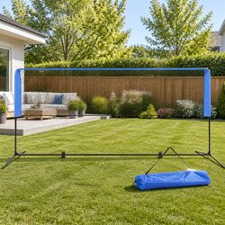 Adjustable Height Sports Net 3m Badminton Tennis Volleyball Kit Blue