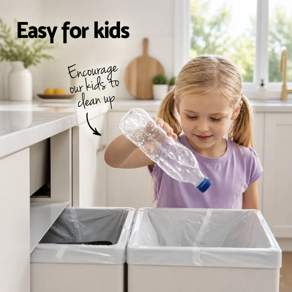 Double Basket 20L Pull Out Waste Bin for Kitchen