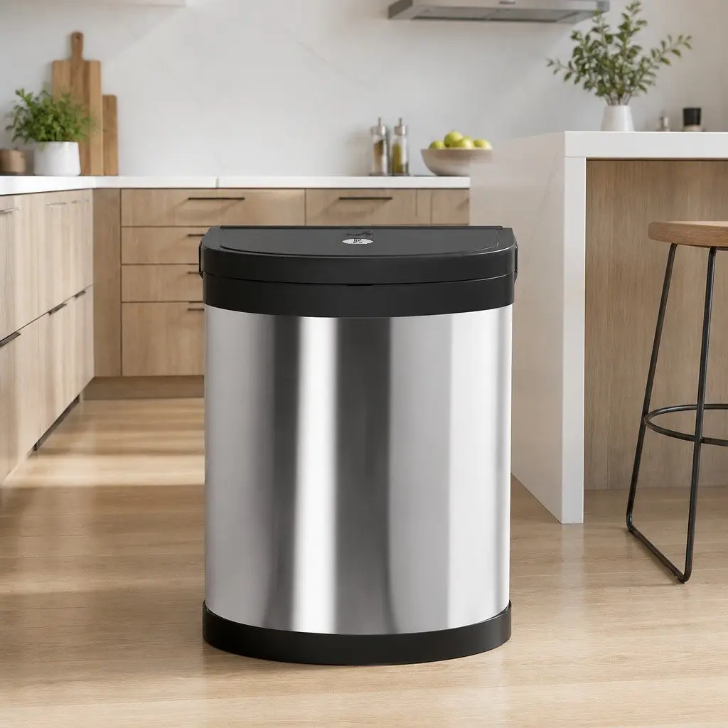 12L Stainless Steel Pull Out Kitchen Bin for Cabinets