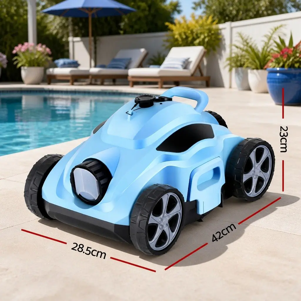 Robotic Pool Cleaner Automatic Cordless Floor Vacuum Robot Swimming Blue