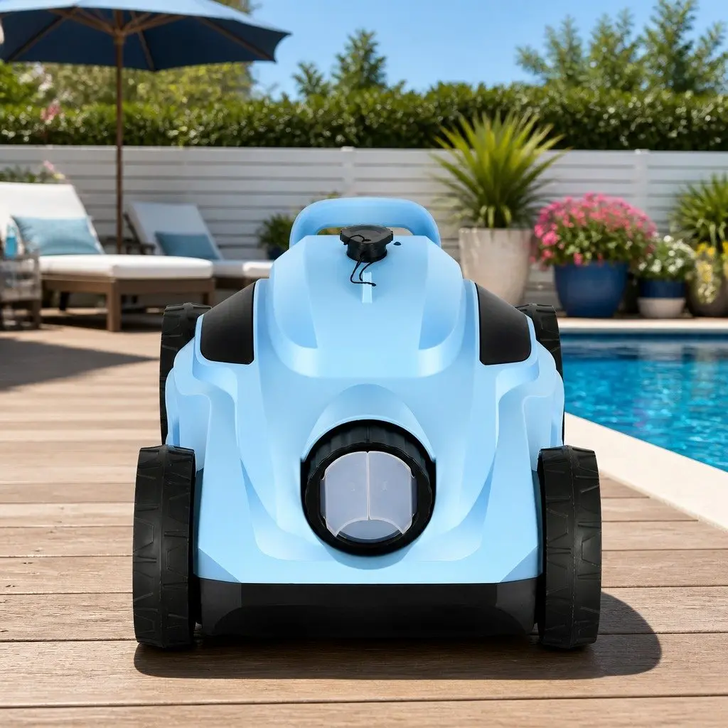 Robotic Pool Cleaner Automatic Cordless Floor Vacuum Robot Swimming Blue