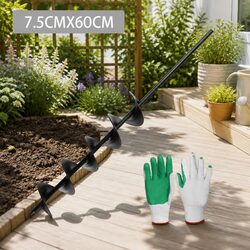 Heavy-Duty Power Garden Auger Drill Bit 75mm x 600mm