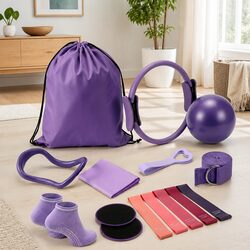 Premium 15-Piece Pilates Ring and Yoga Equipment Set