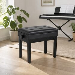 Wooden Adjustable Piano Bench with Storage for Musicians