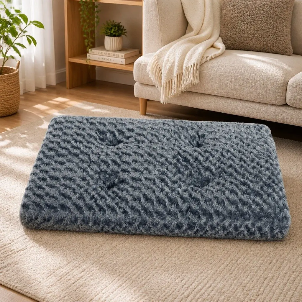 Dog Bed Plush Velvet 104cm x 66cm Grey