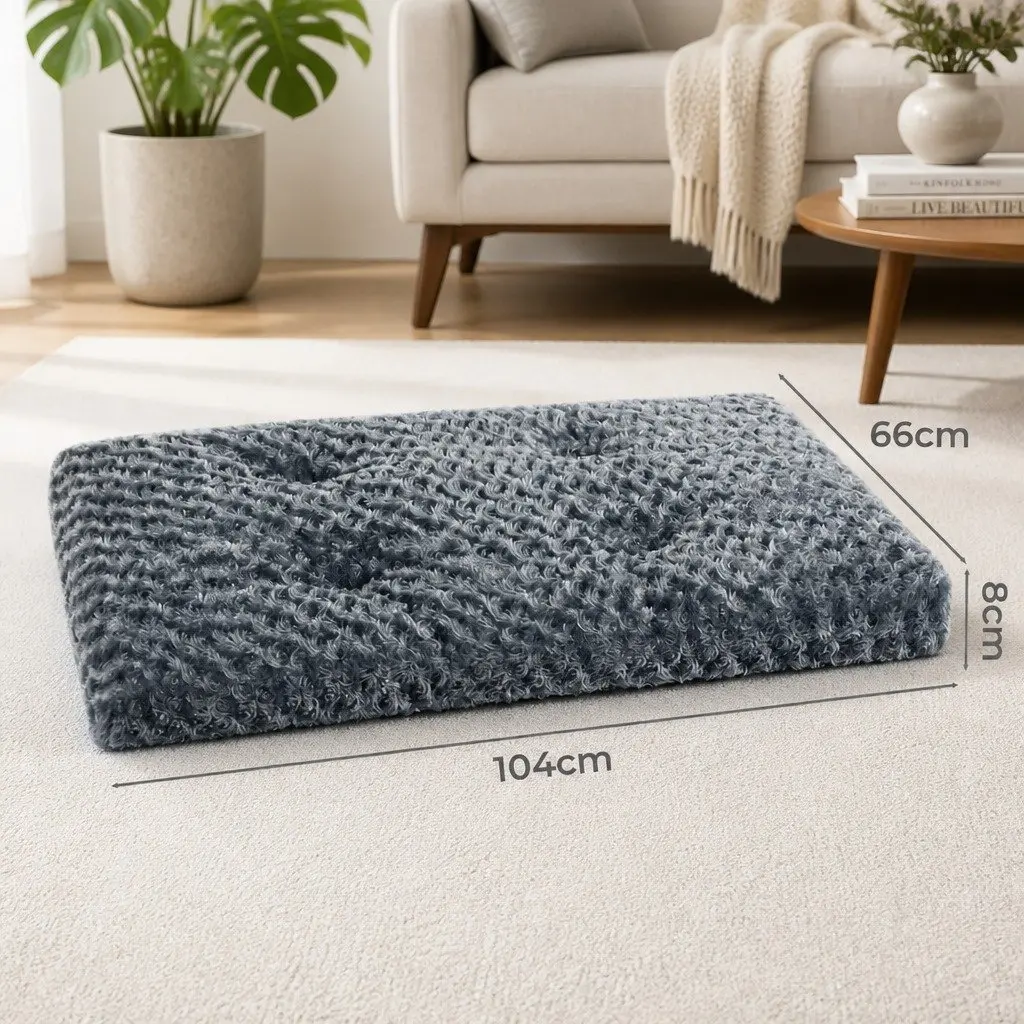 Dog Bed Plush Velvet 104cm x 66cm Grey