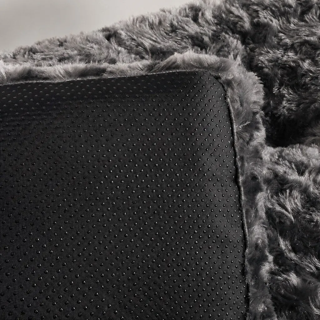 Dog Bed Plush Velvet 104cm x 66cm Grey