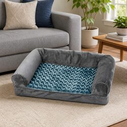 Large Grey Orthopaedic Memory Foam Pet Bed Sofa