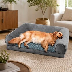 Grey Orthopaedic Pet Bed Sofa Cover XL with Removable Design