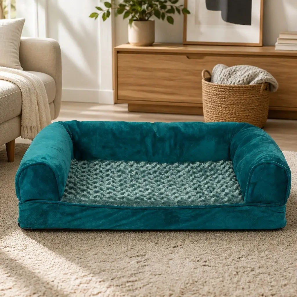 XXL Blue Orthopaedic Memory Foam Pet Bed Sofa
