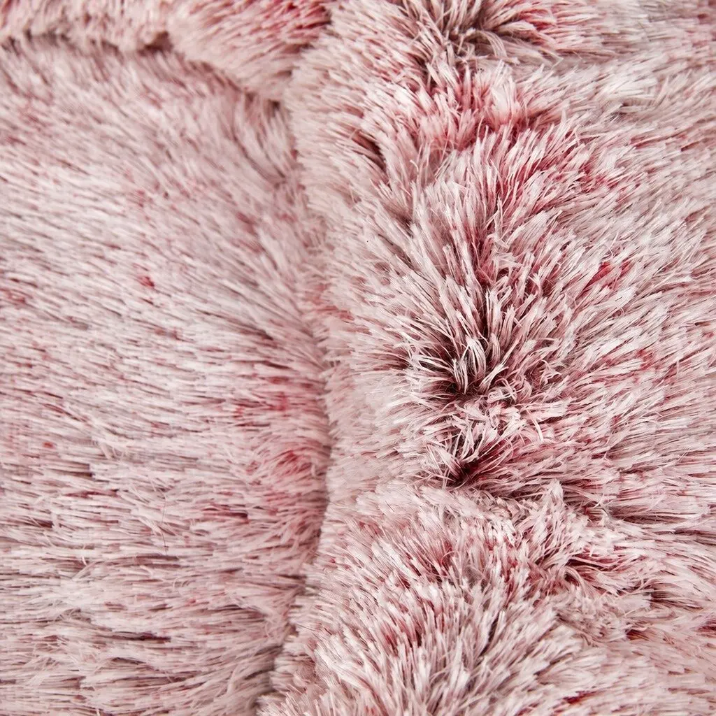 Large Pink Donut-Shaped Dog Bed with Removable Cover