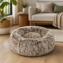 Large Calming Donut Pet Bed for Cats and Dogs