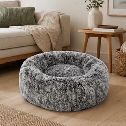 Calming Large Donut Nest Pet Bed with Non-slip Bottom