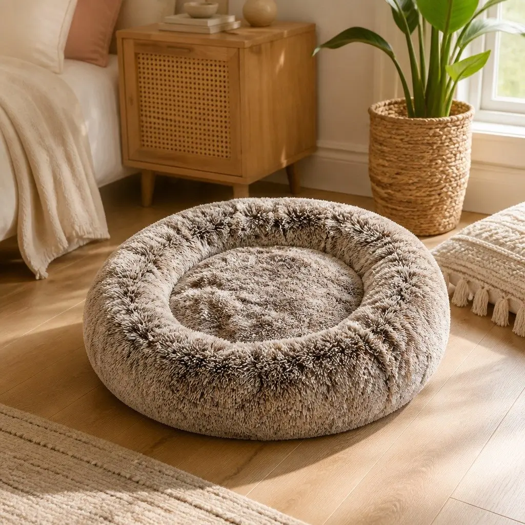 Medium Donut Shape Removable Dog Calming Bed Cover