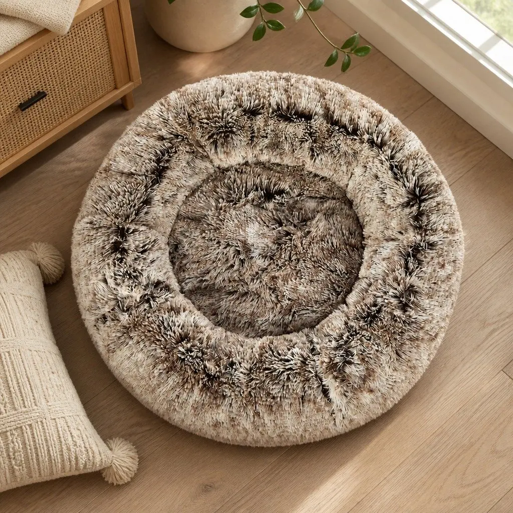 Dog Calming Bed Cover X-Large Removable Replacement Donut-Shaped Pet Bed Cover
