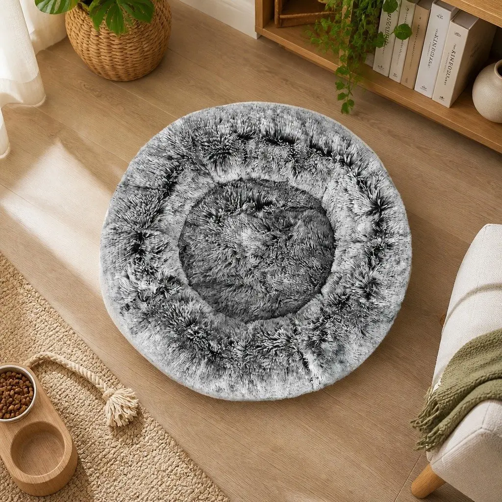X-Large Donut Pet Bed with Calming Raised Rim