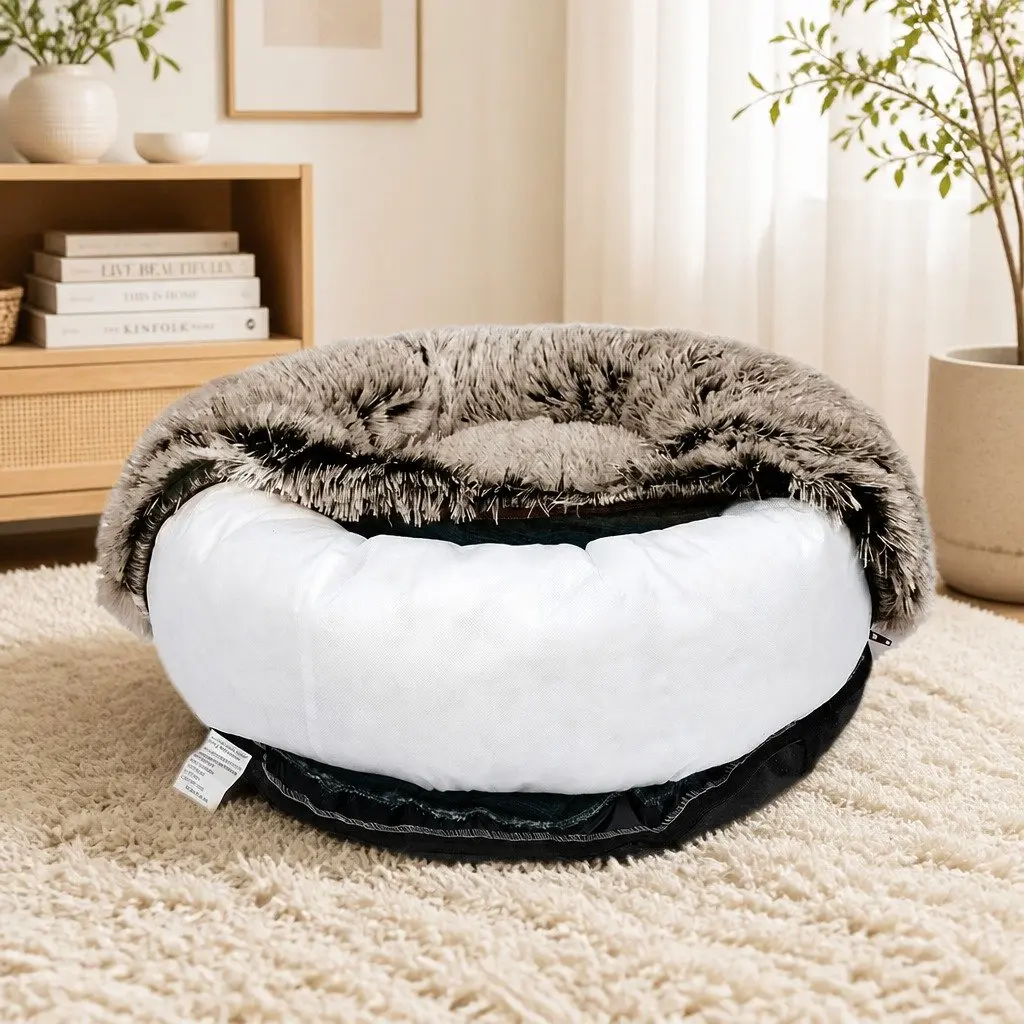 XXL Soft Warm Donut Pet Bed for Dogs and Cats