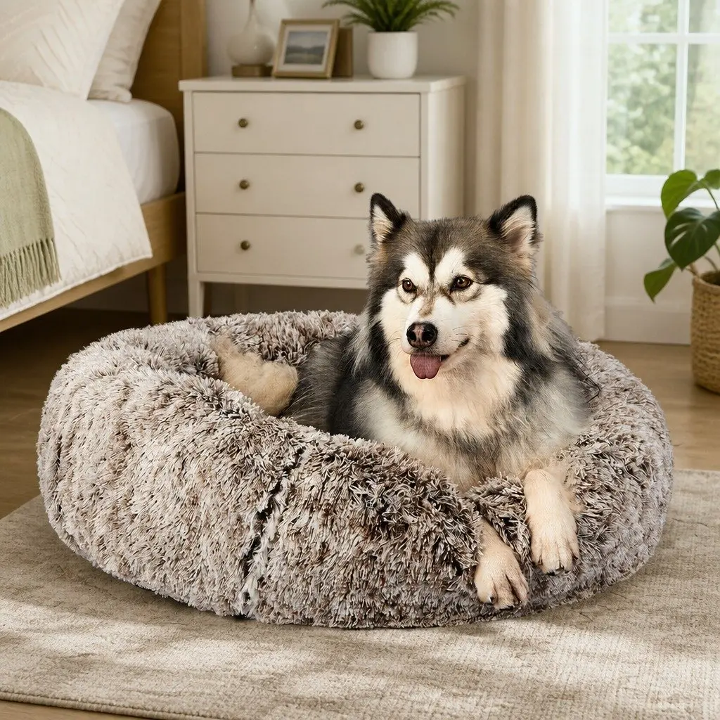 XXL Soft Warm Donut Pet Bed for Dogs and Cats