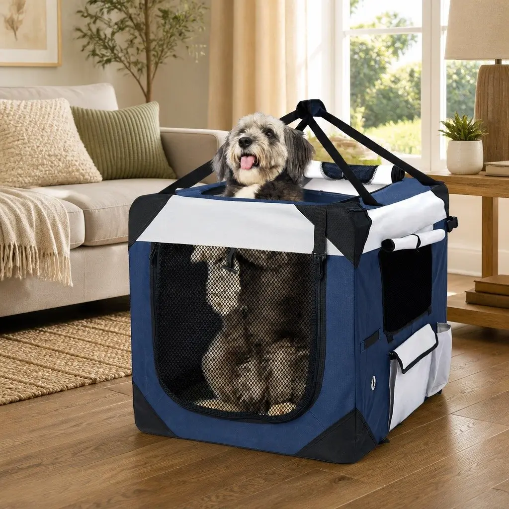 Pet Carrier Bag 600D Oxford Fabric Size L Blue