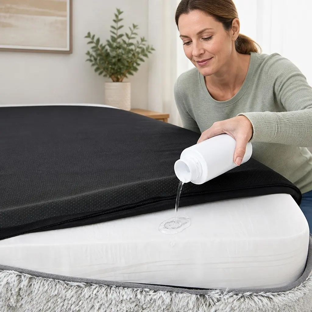Large Dog Bed Memory Foam Plush Orthopedic Supportive Bolster Grey 112cm x 86.4cm x 23cm
