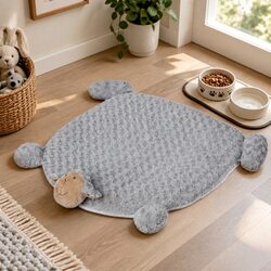 Durable Plush Pet Bed with Squeaky Toys and Anti-Slip Base