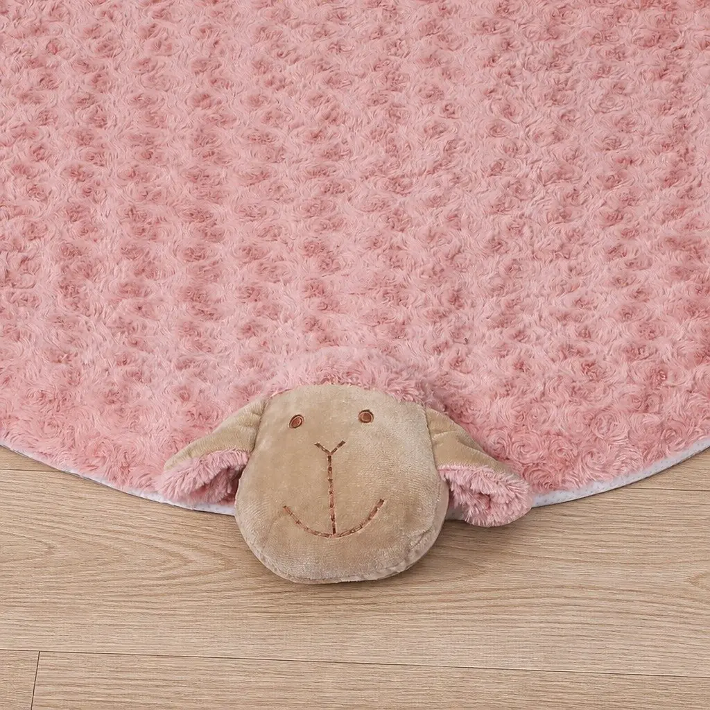 Large Plush Pet Bed with Squeaky Toys in Pink