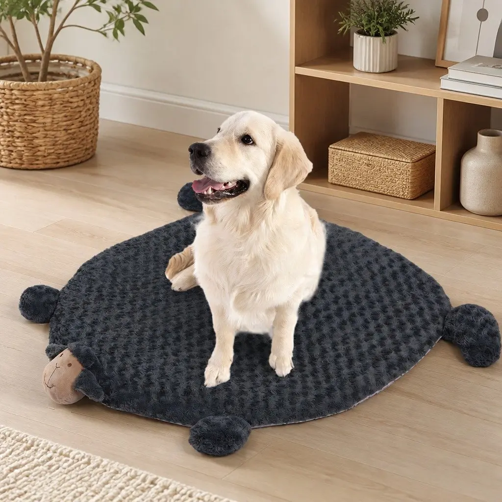 Pet Bed Plush Medium Charcoal Grey
