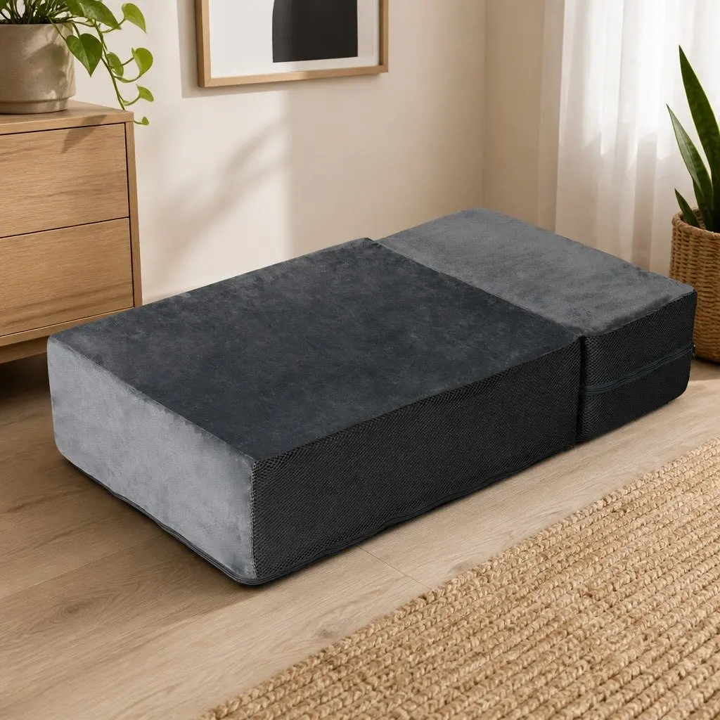 Pet Stairs Foam Adjustable 3 Steps Grey Anti-Slip