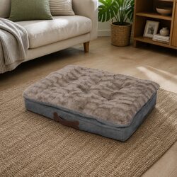 XL Plush Dog Calming Bed with Washable Cover