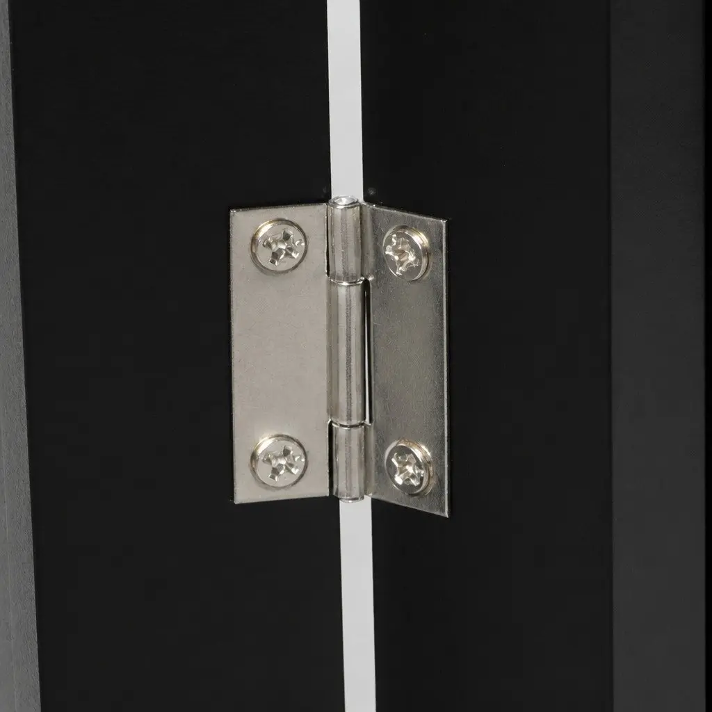 Wooden Pet Gate 3 Panels Expandable Indoor Outdoor Black