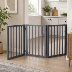 Foldable Wooden Pet Gate for Indoor Safety Barrier