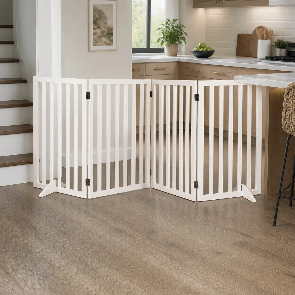 Wooden Pet Gate Foldable Safety Barrier