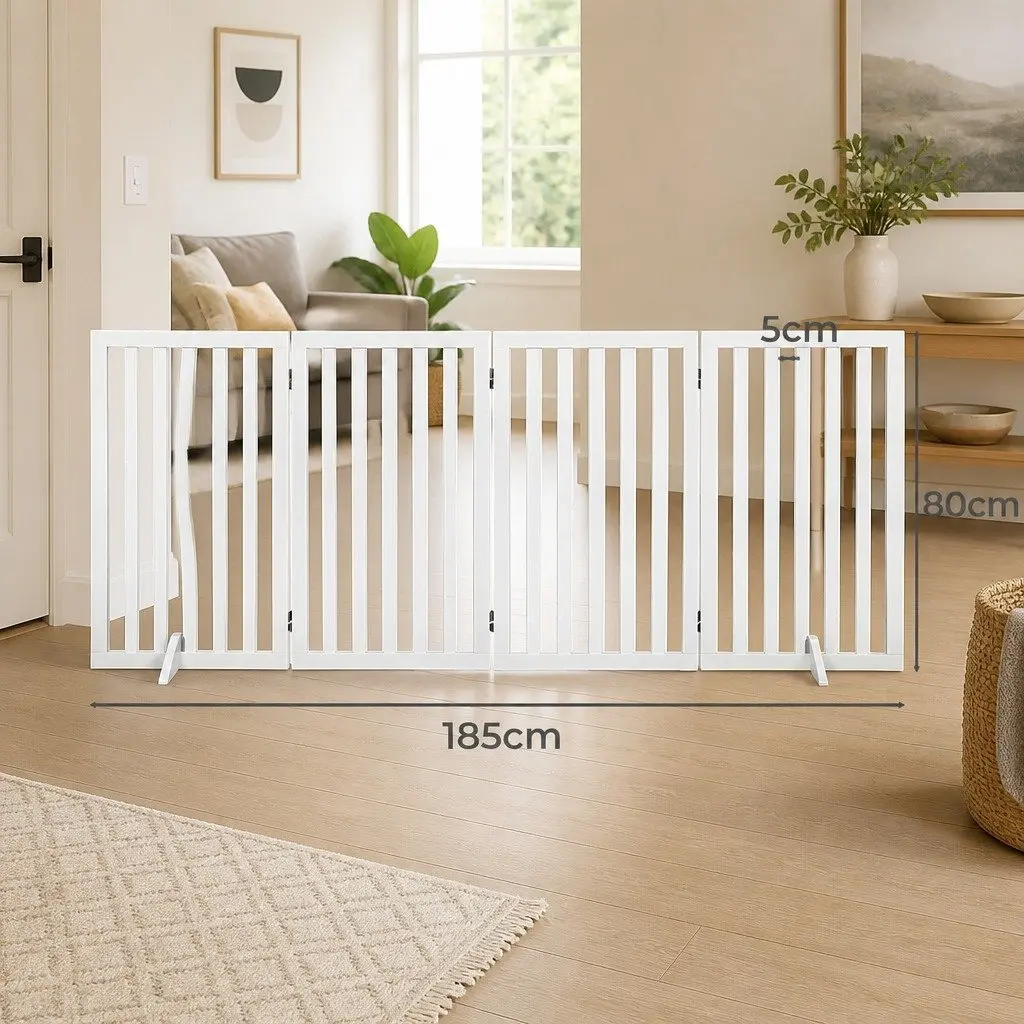 Wooden Pet Gate Foldable Safety Barrier