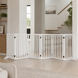 Durable Wooden Pet Gate for Dogs and Cats - 6 Panels