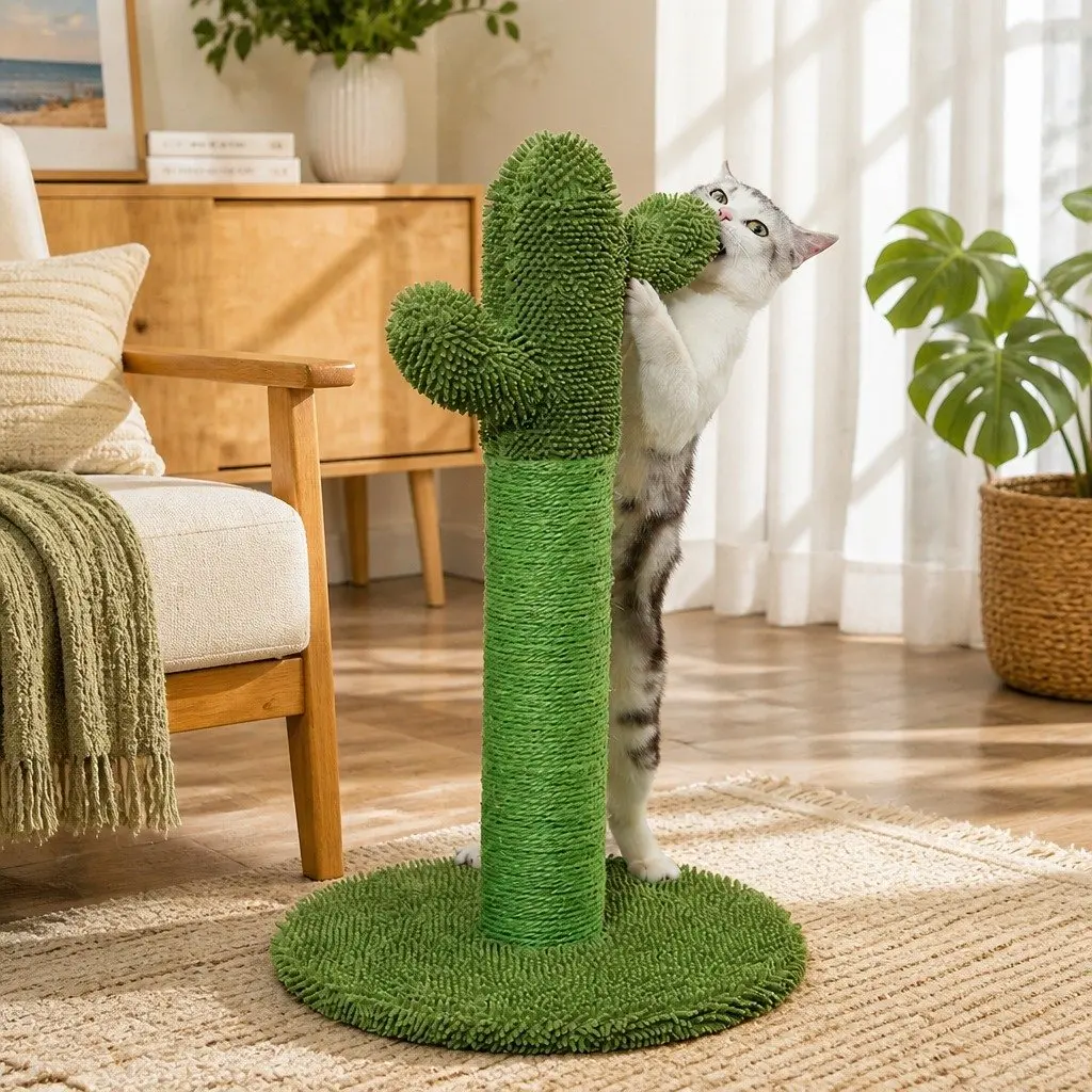 Cactus Cat Tree with Sisal Rope for Scratching