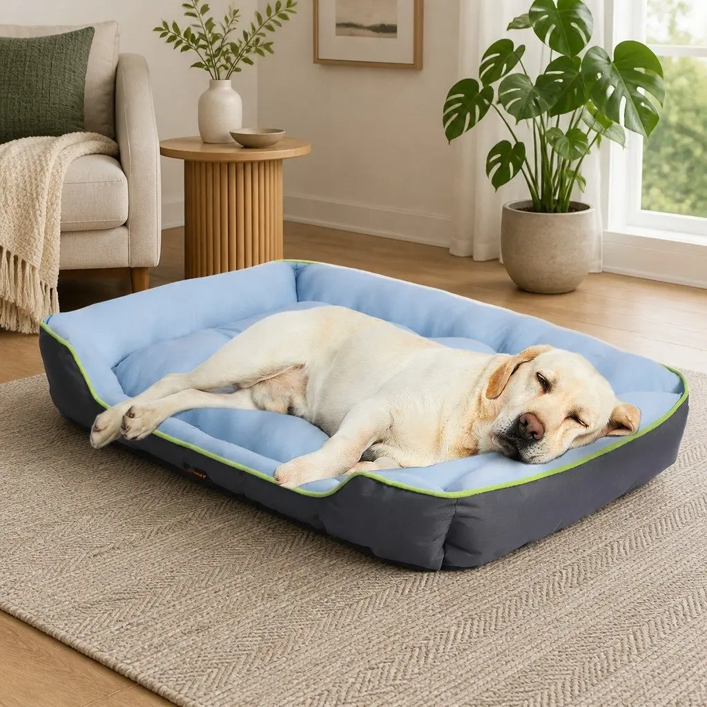Pet Cooling Bed Medium Self-Cooling Fabric 76cm x 62cm Grey